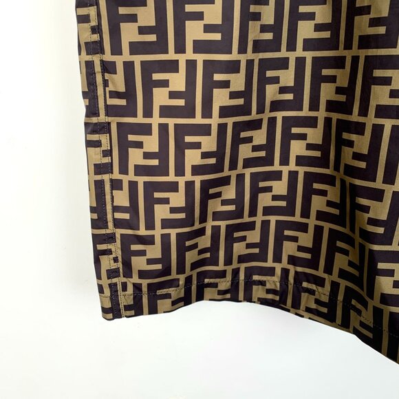 Fendi Brown FF Logo-Printed Casual Shorts Mens Size 52 - Picture 4 of 6
